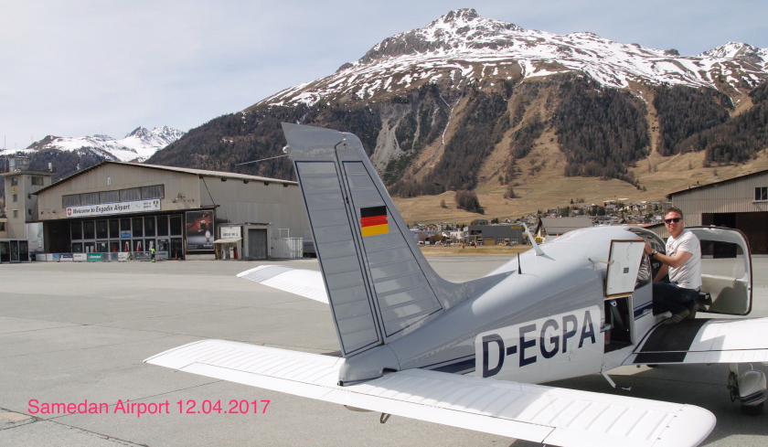 Read more about the article Mit der Piper PA28 zum höchstgelegenen Flugplatz Europas, Samedan