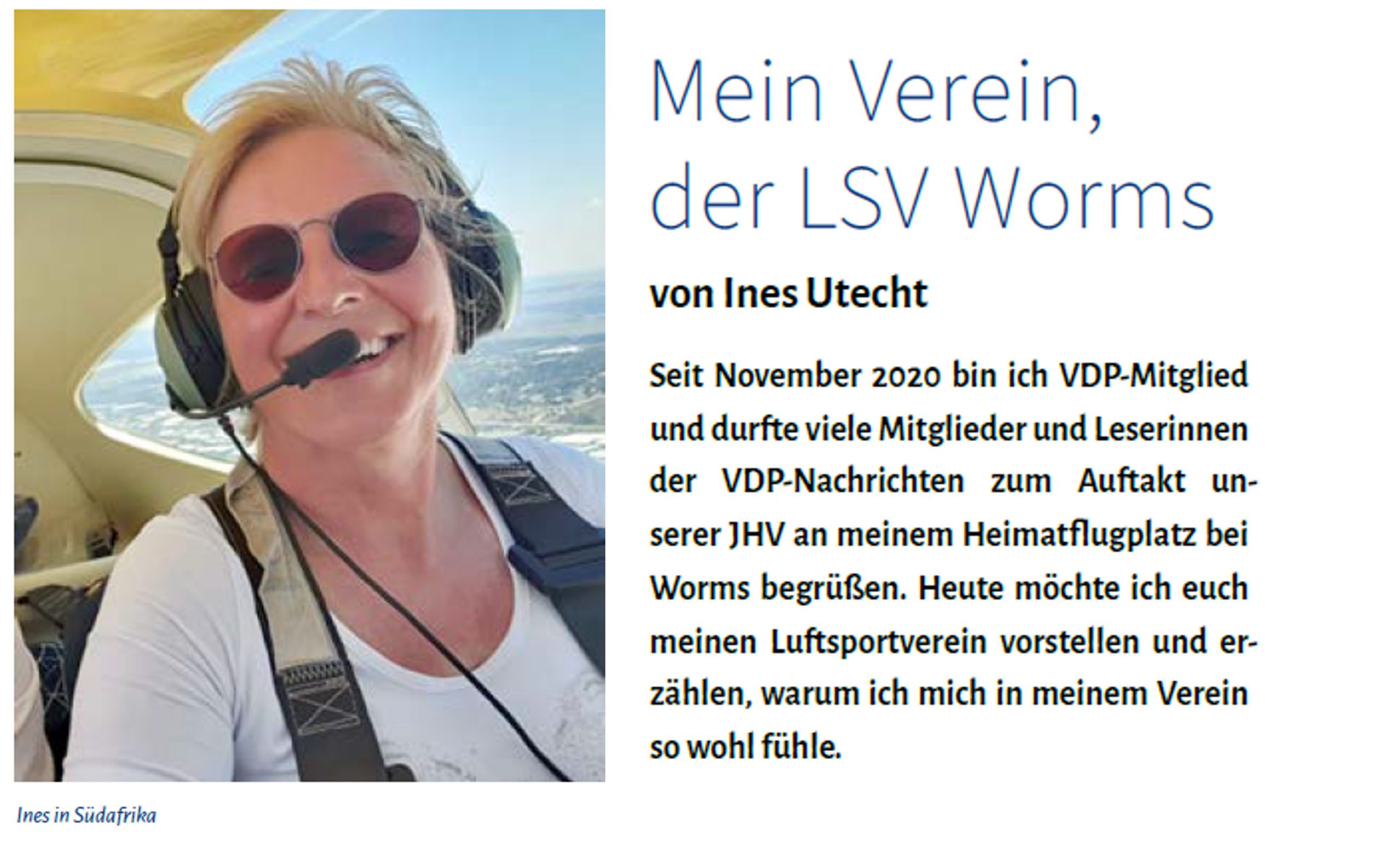 Read more about the article Die Vereinigung Deutscher Pilotinnen (VDP) und der LSV Worms